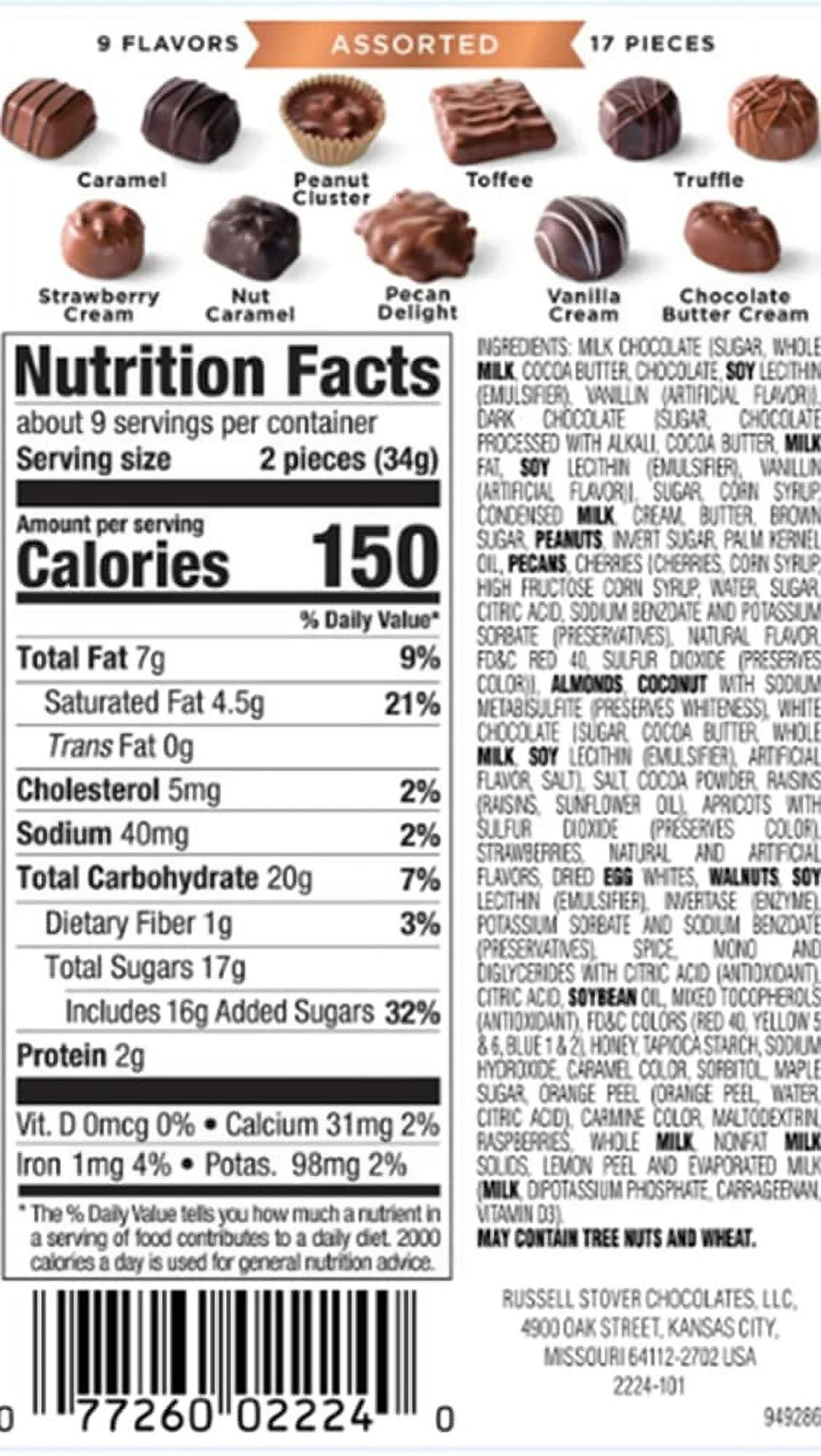 Assorted Milk & Dark Chocolates 17 Count 10.0 Oz T387962