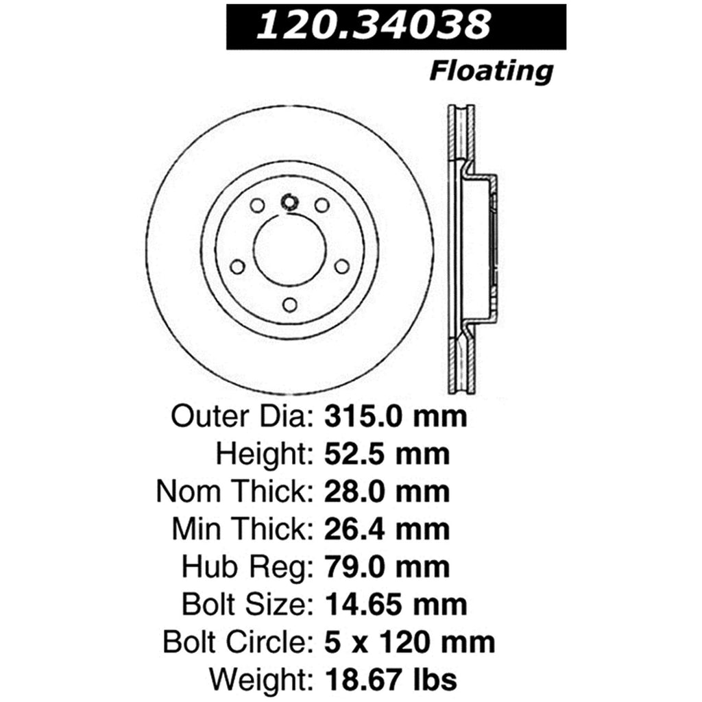 Cross Drilled Brake Rotor B299