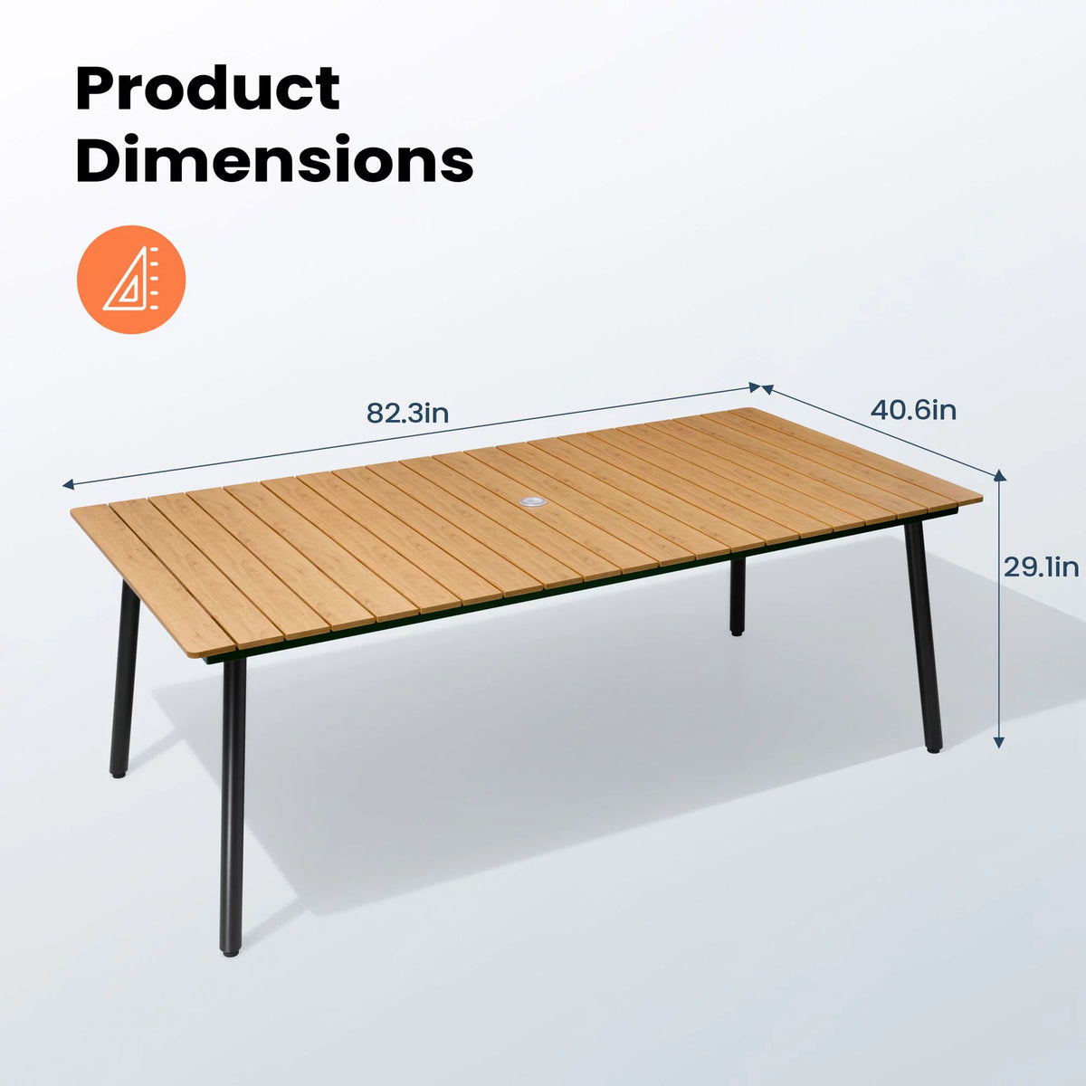 82in Rectangular Dining Table for 6-8 Person, Brown O44624