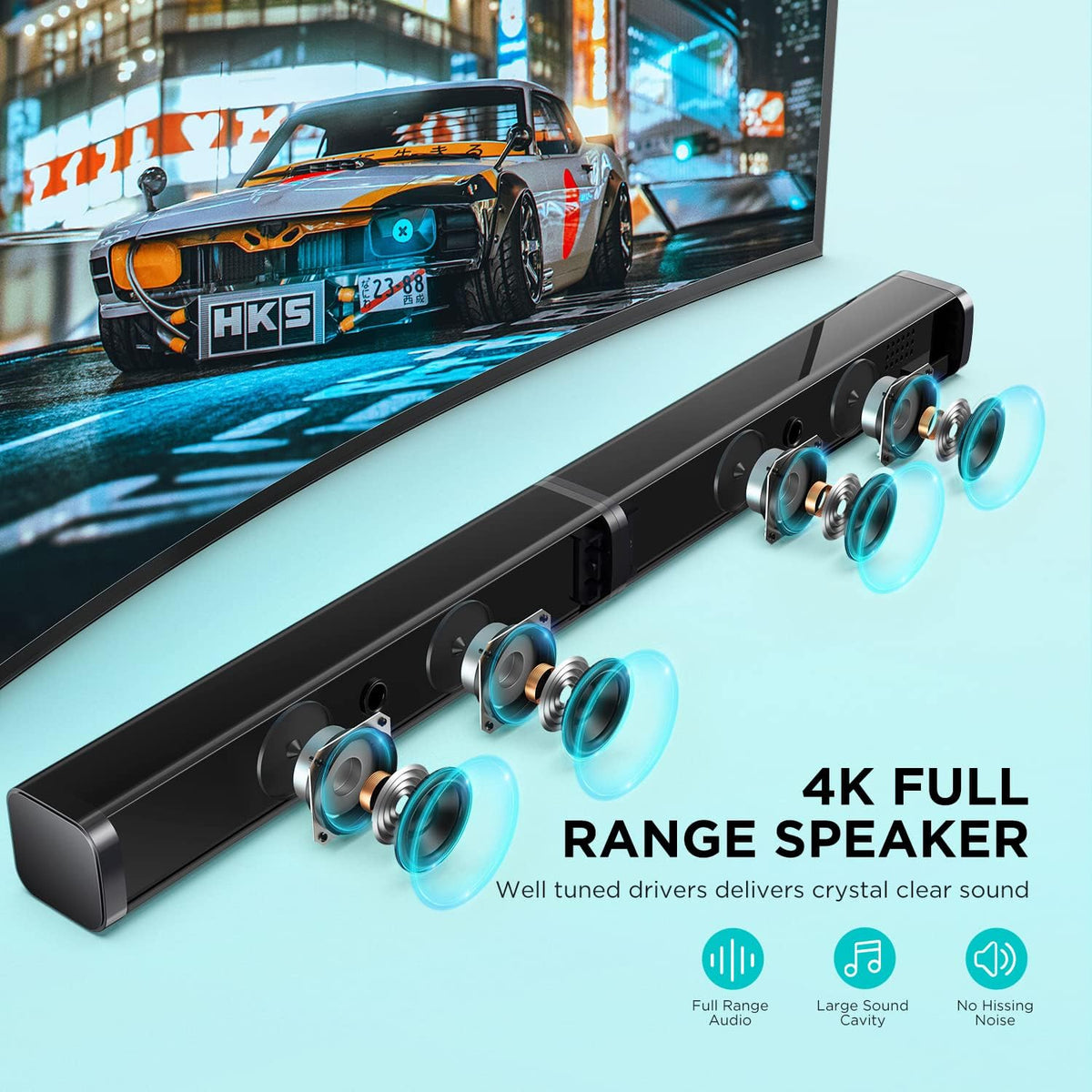 Black 2.1 Channel Sound Bar with Subwoofer L99390