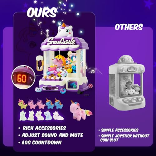 Large Claws Machines for Kids, Unicorns Toys, Candy Dispenser Games Mini Vending Toy with Slap Bracelet E656