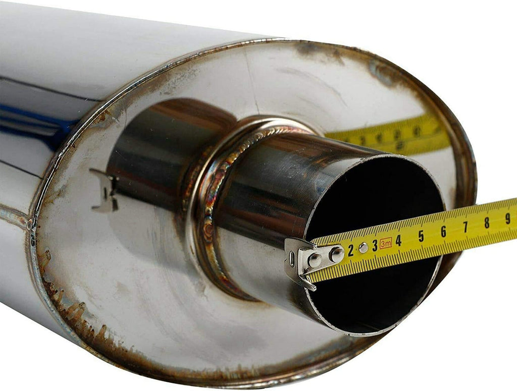 2.5 Inch T304 Stainless Steel Exhaust Muffler Oval Tip Pack of 2 U4321