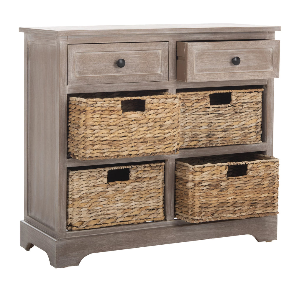 2-Drawer Storage Unit with 4 Wicker Baskets A725021