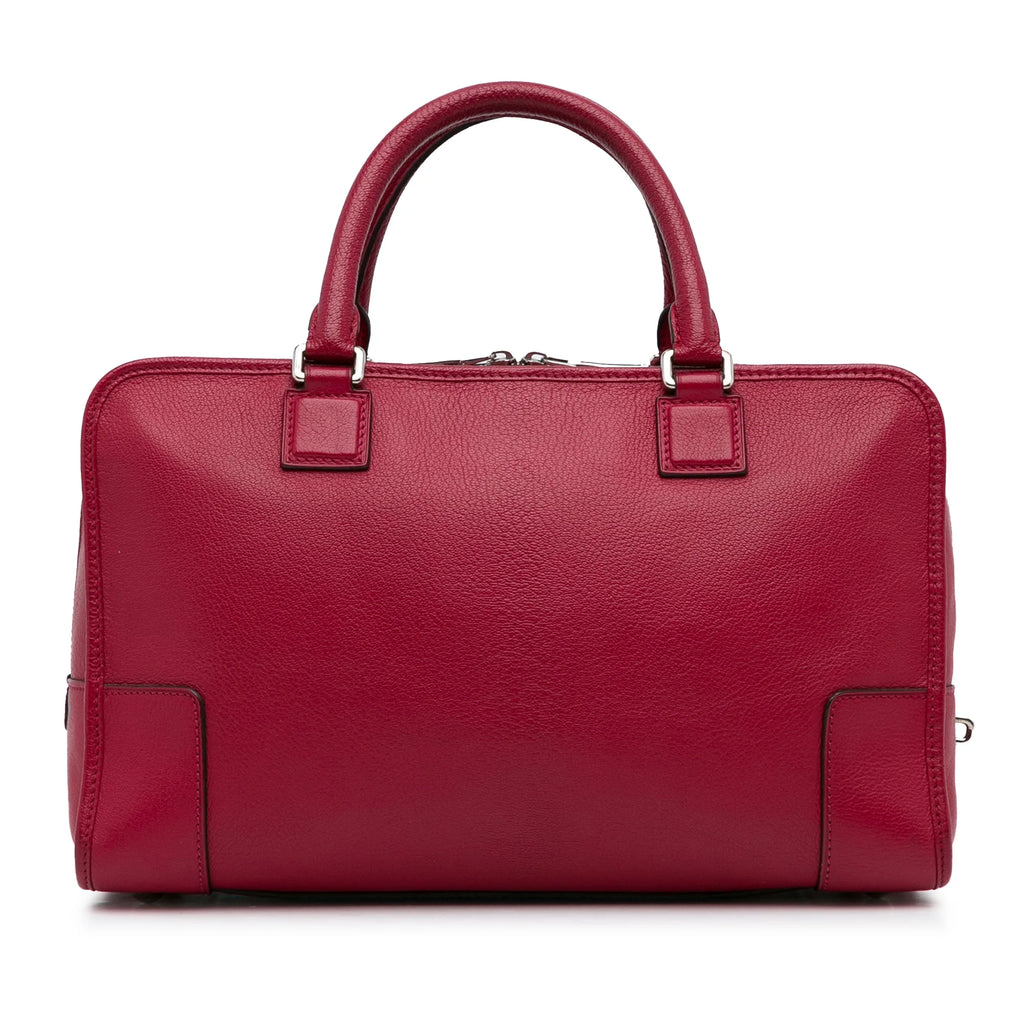 Red Calf Leather Top Handle Handbag F7371