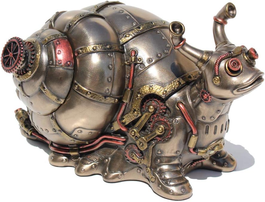 Steampunk Giant Land Snail Trinket Box Cold Cast Resin Antique Bronze Finish G506998