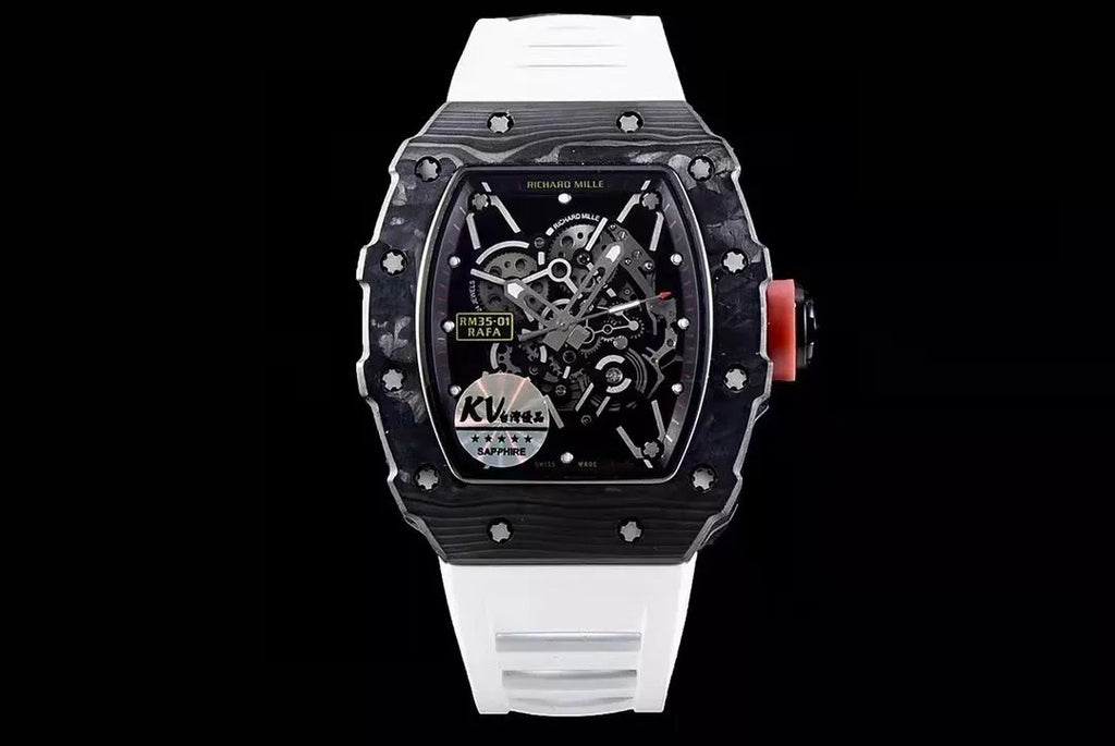 Black Bezel Blue Dial White Rubber Strap Watch L60284