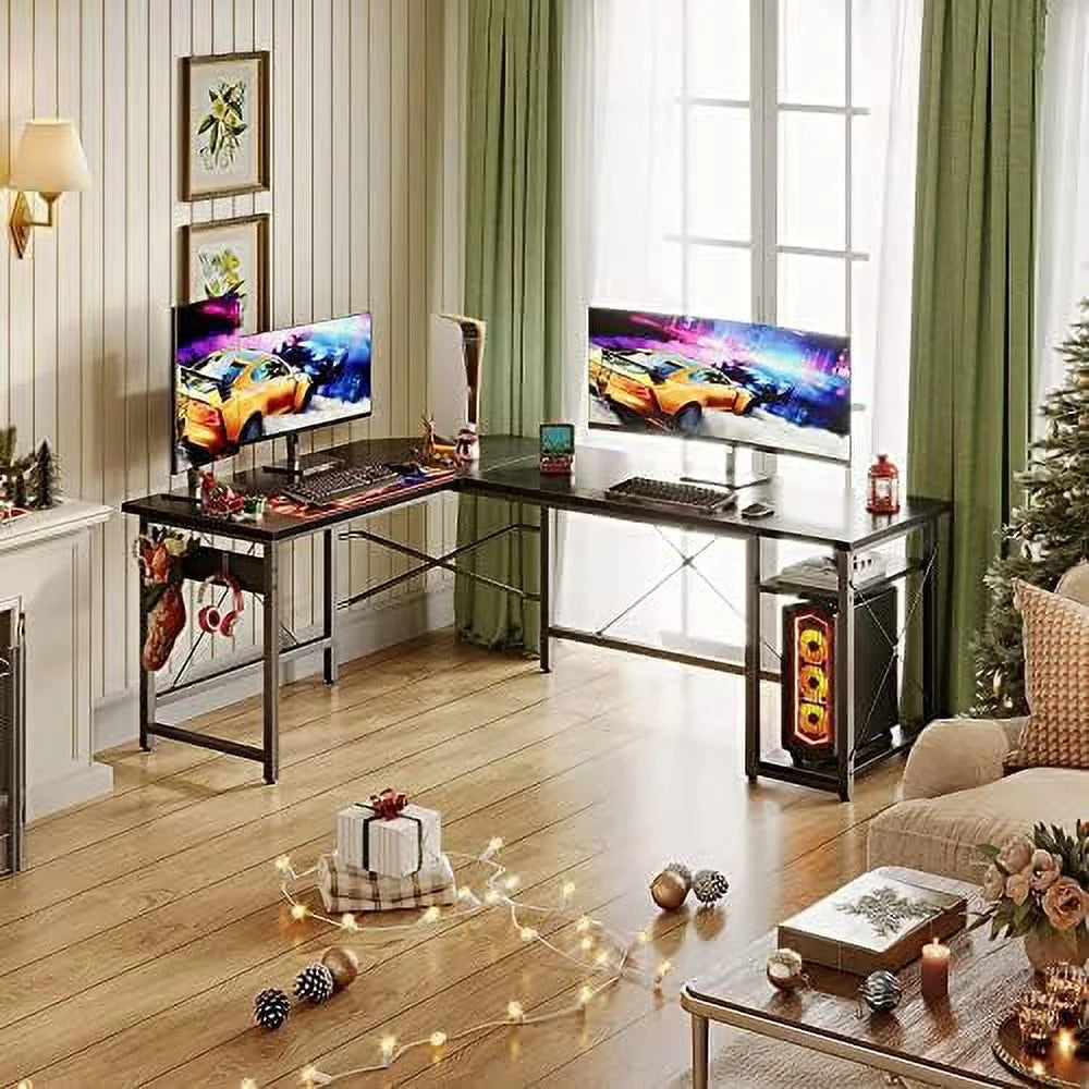 L Shaped Computer Desk with Shelves Z180