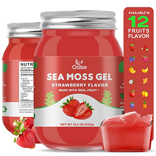 18.5 OZ Organic Sea Moss Gel Strawberry Flavor H914