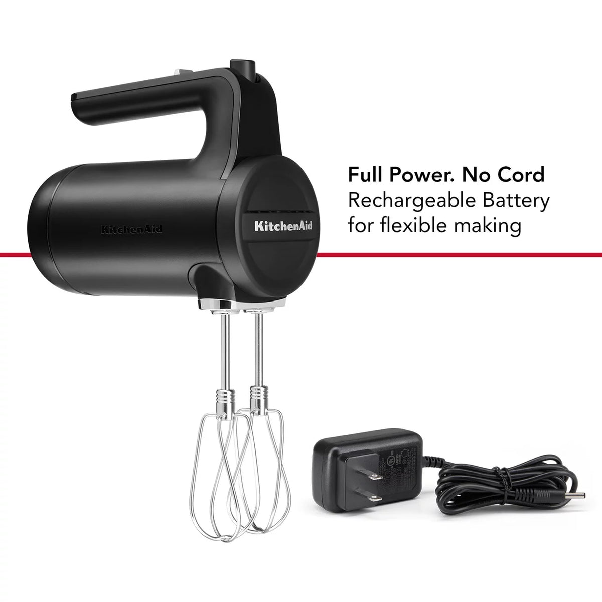 Black Matte Cordless Hand Mixer F30464