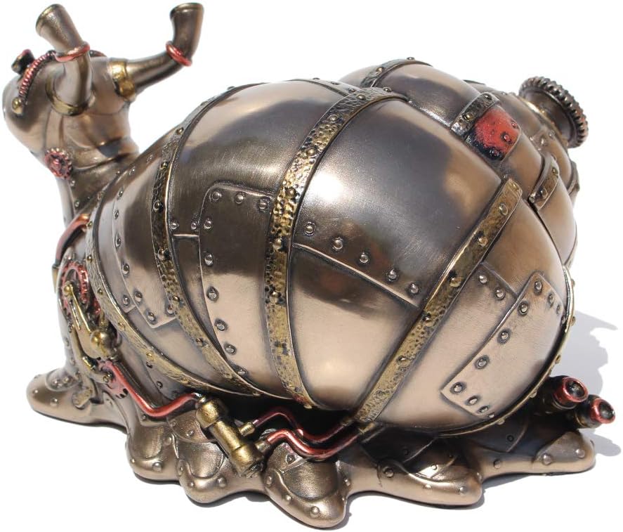 Steampunk Giant Land Snail Trinket Box Cold Cast Resin Antique Bronze Finish G506998