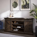 60 Inch Farmhouse TV Stand with Adjustable Shelves and Barn Doors X494