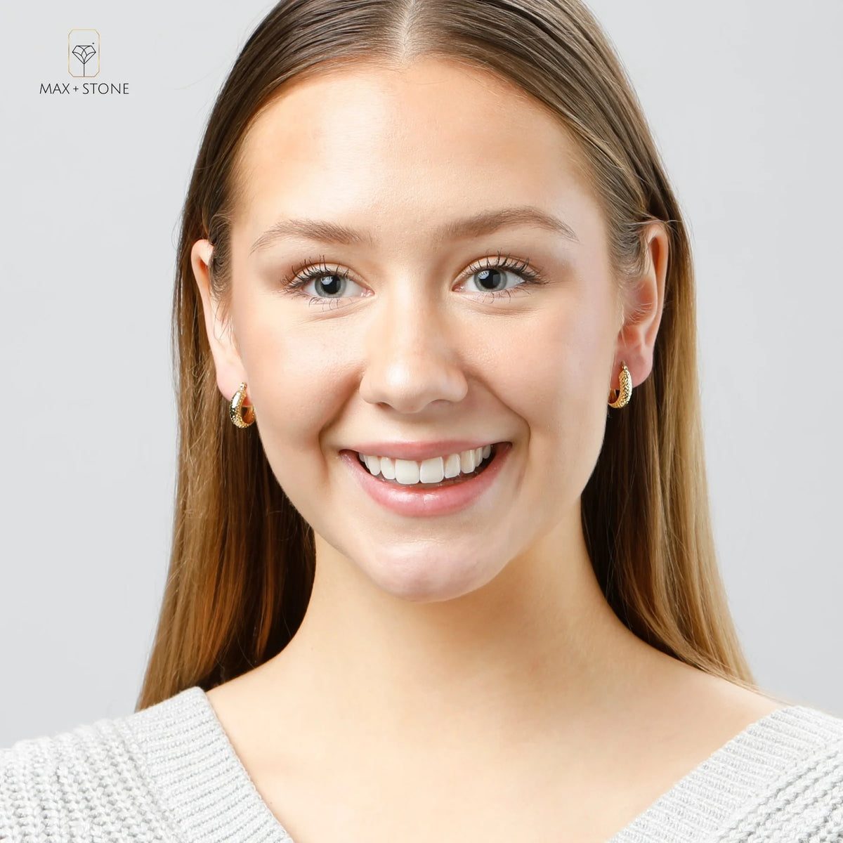 18k Solid Yellow Gold Diamond Cut Hoop Earrings X350