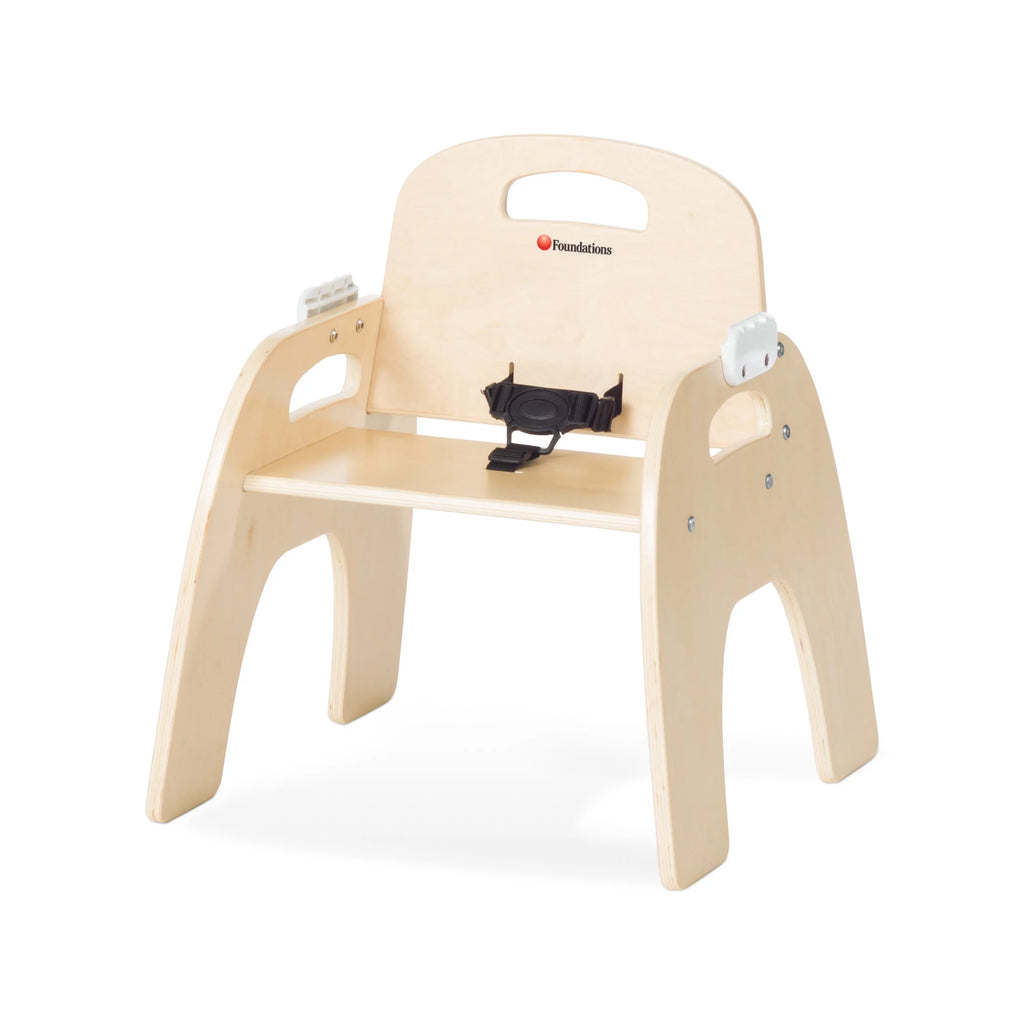 11" Low Wood Feeding Chairs with Dishwasher Safe Tray, 2 Pack D9272