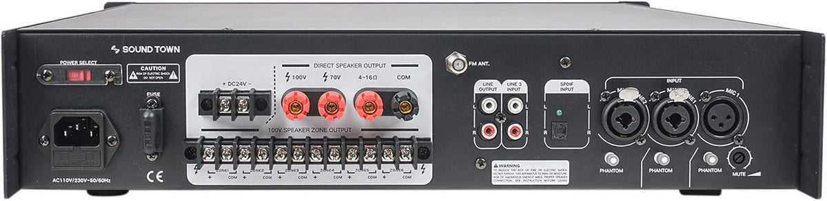 360W 6-Zone 70V/100V Commercial Power Amplifier with Bluetooth M7126