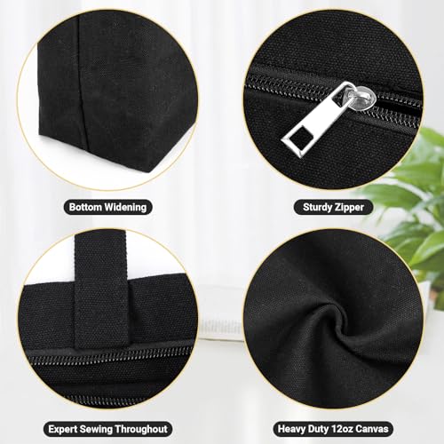 6 Packs Canvas Tote Bag with Zipper B126491