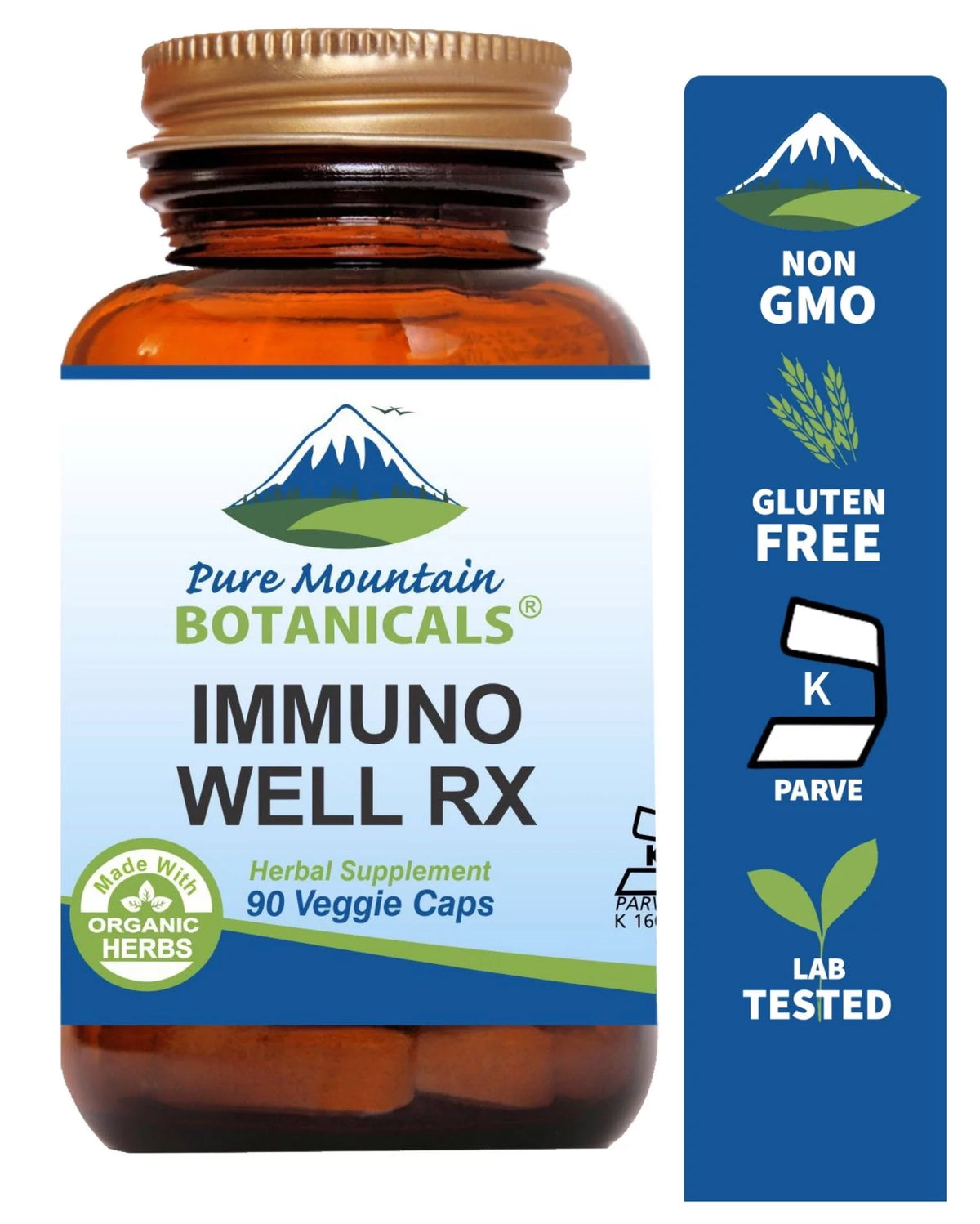 Kosher Vegan Immune Support Supplement with Organic Astragalus Echinacea 90 Caps F493379