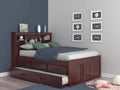 Full Captain's Bed in Merlot M5265