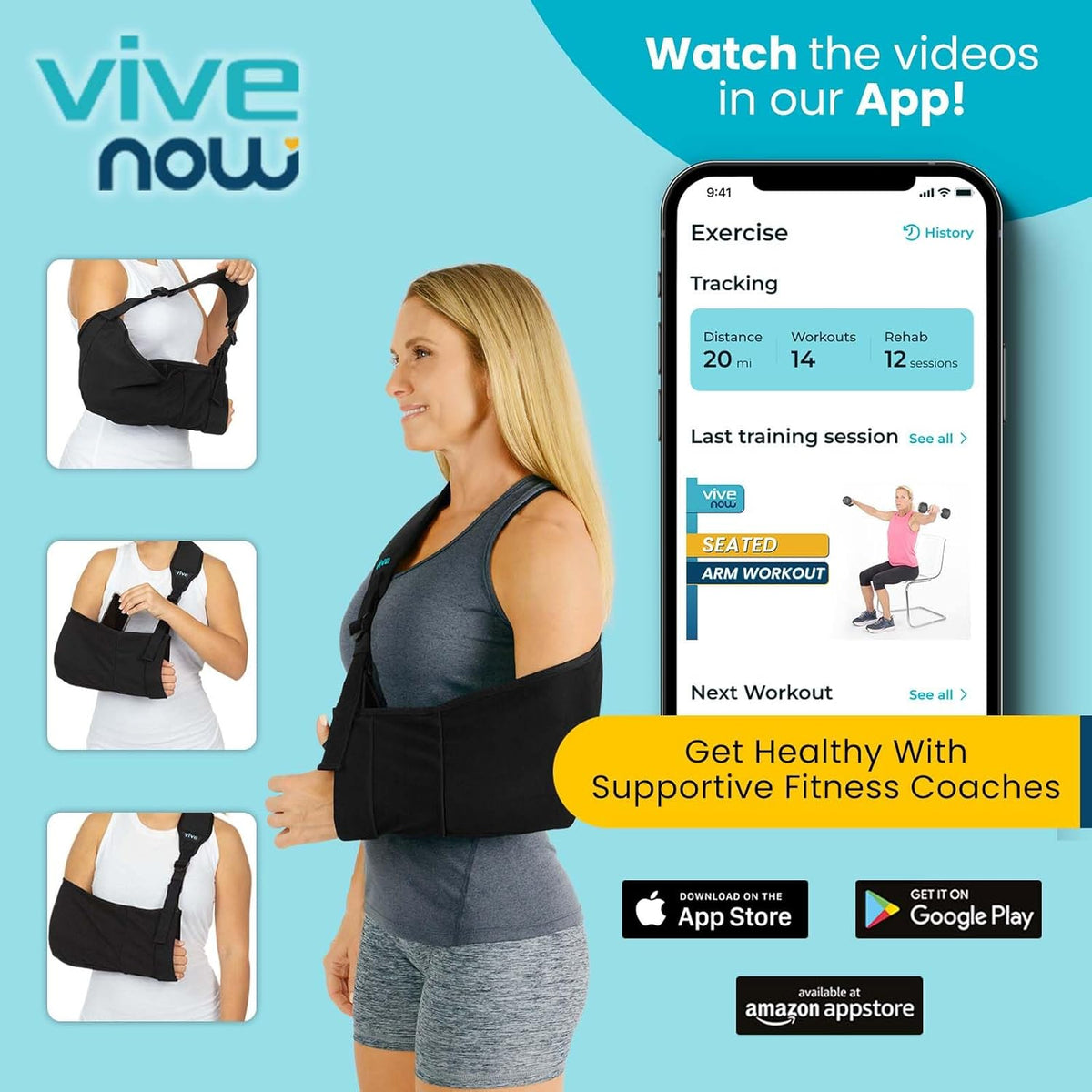 Adjustable Padded Arm Sling (Black) A8074