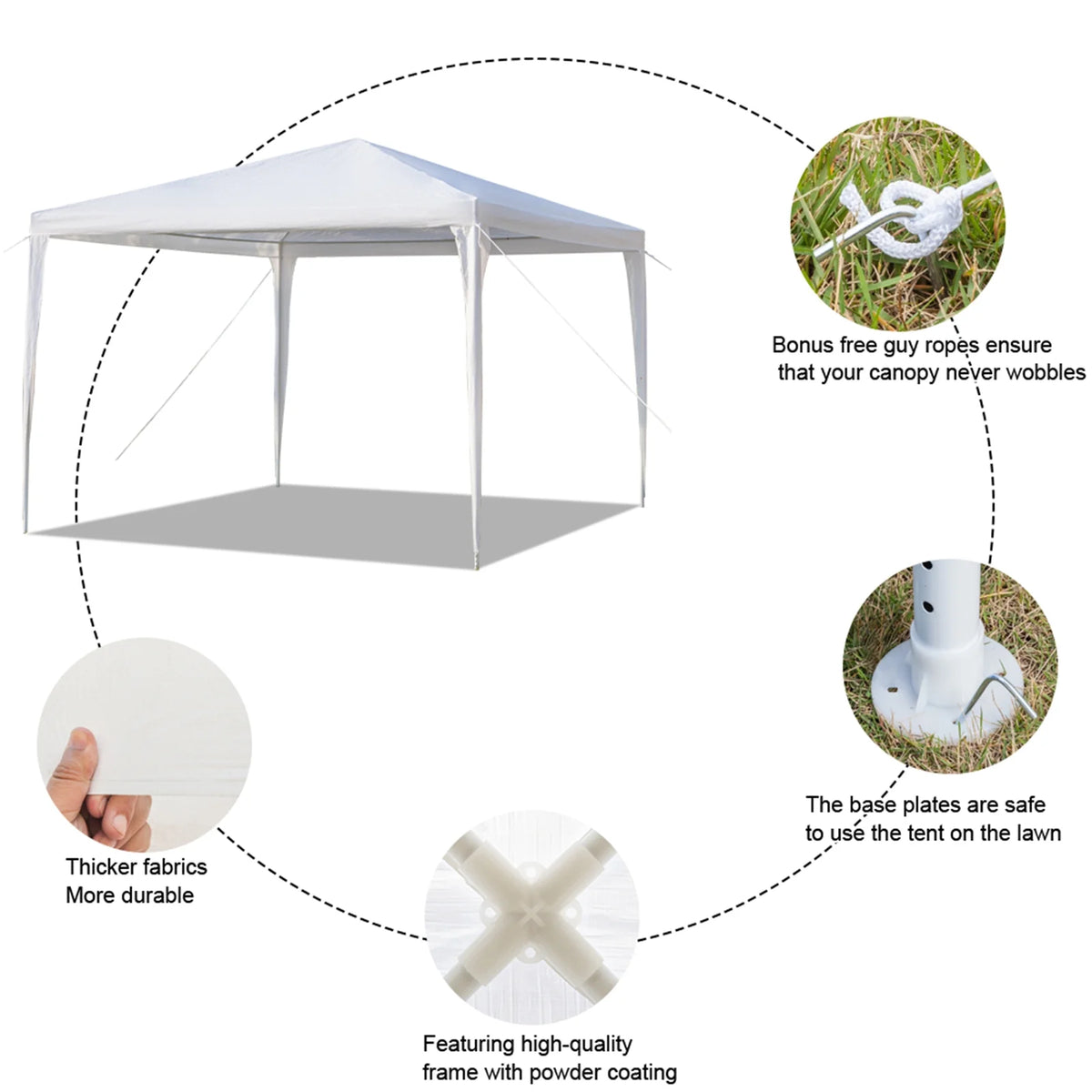 White Waterproof Tent with Spiral Tubes Y585002