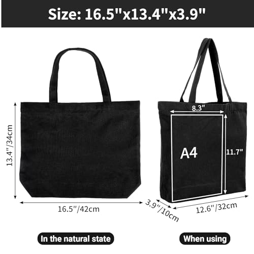 6 Packs Canvas Tote Bag with Zipper B126491