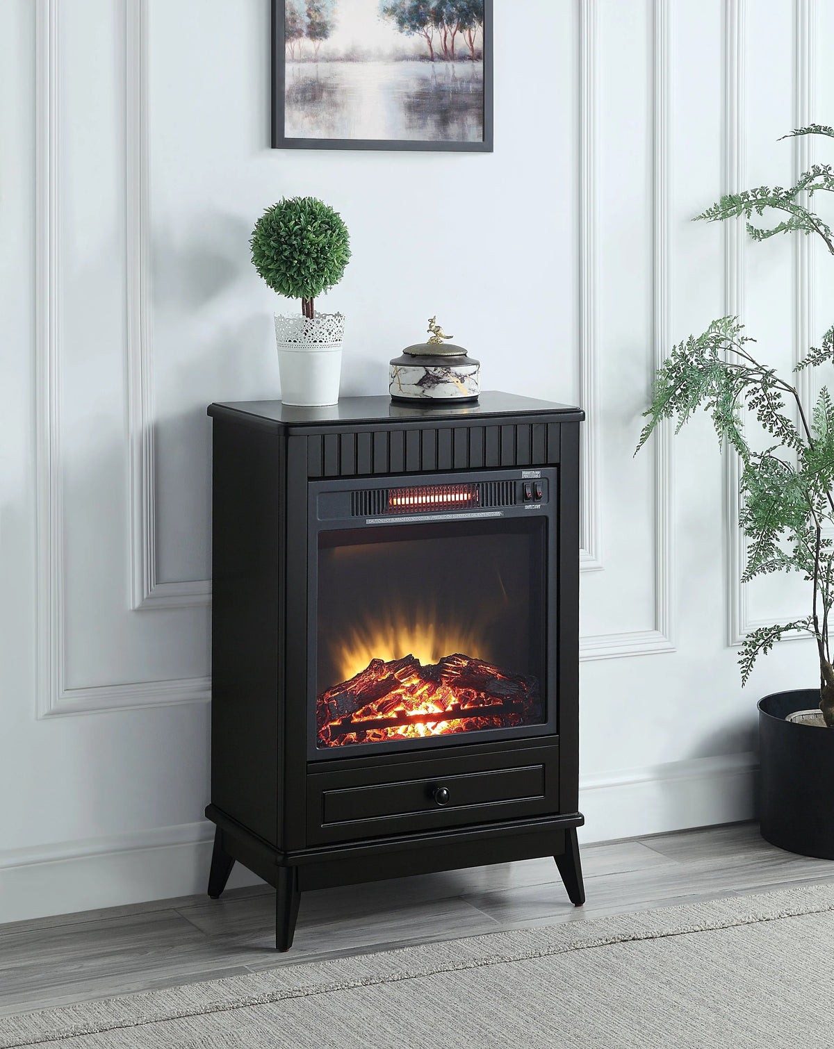 Black Electric Fireplace L337362