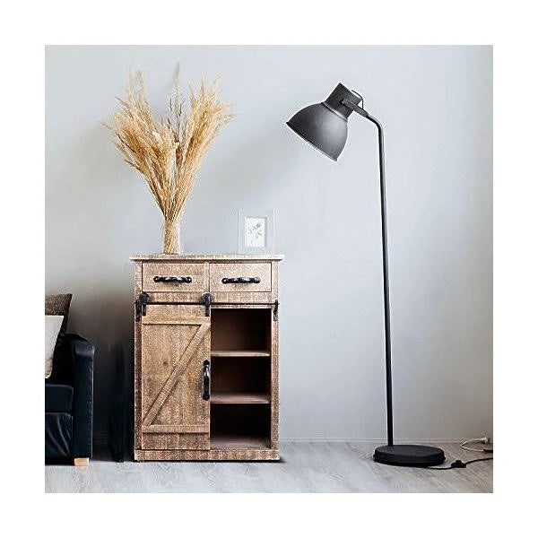 Rustic Wood End Table Console Cabinet Storage Cabinet W576132