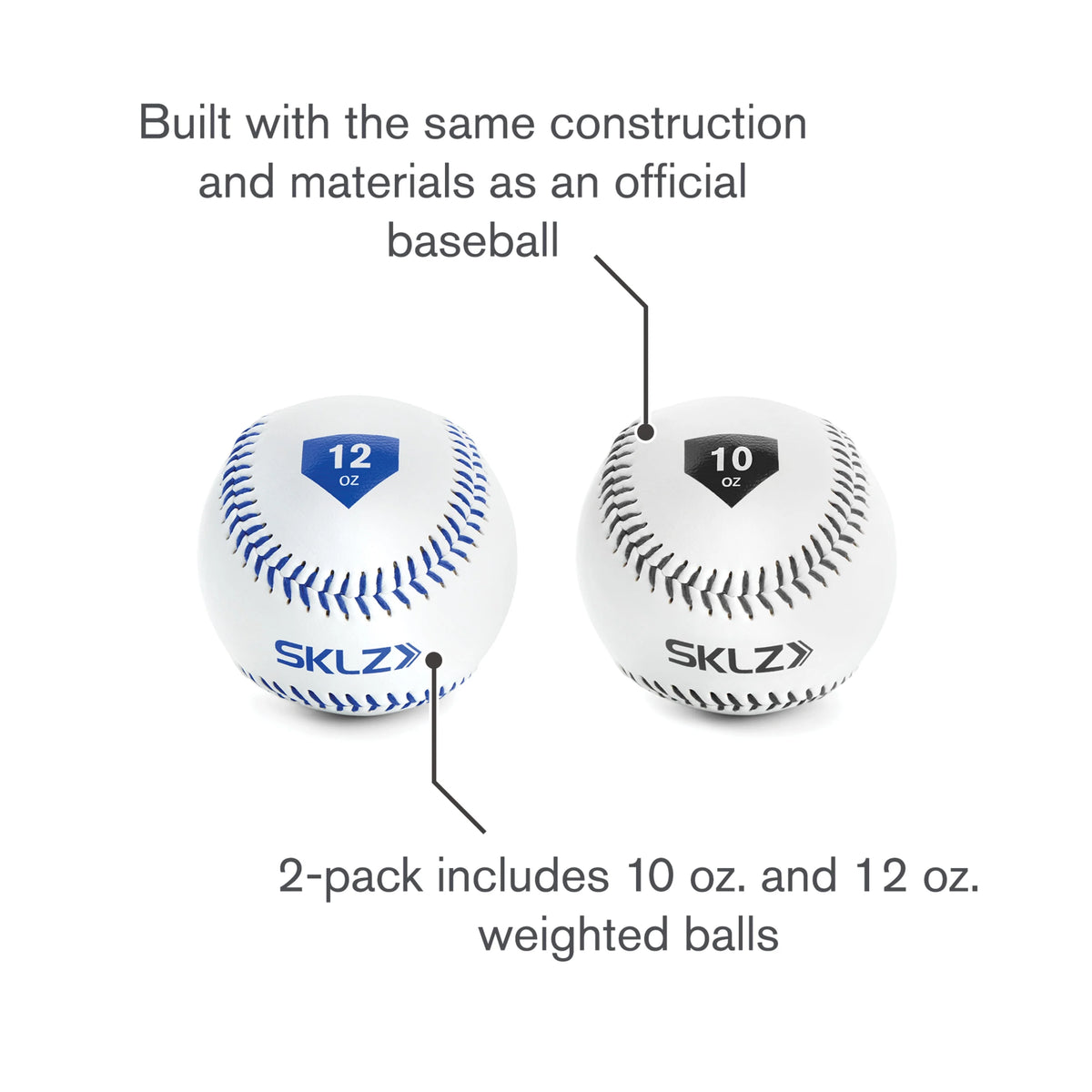 Weighted Training Baseballs 10 and 12 OZ 2 Pack X6070