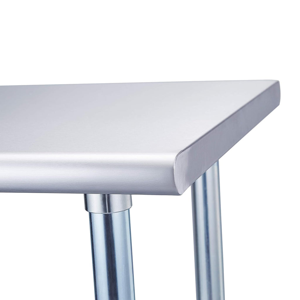 Stainless Steel Table 24 x 48 Inches with Caster Wheels and Undershelf N59874