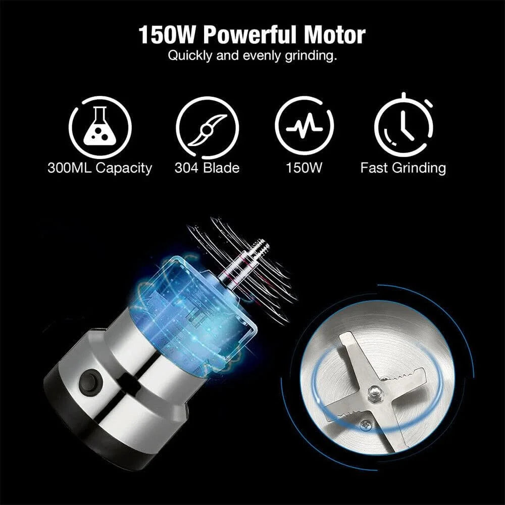 150W Electric Coffee Grinder with 304 Stainless Steel Blade P10768