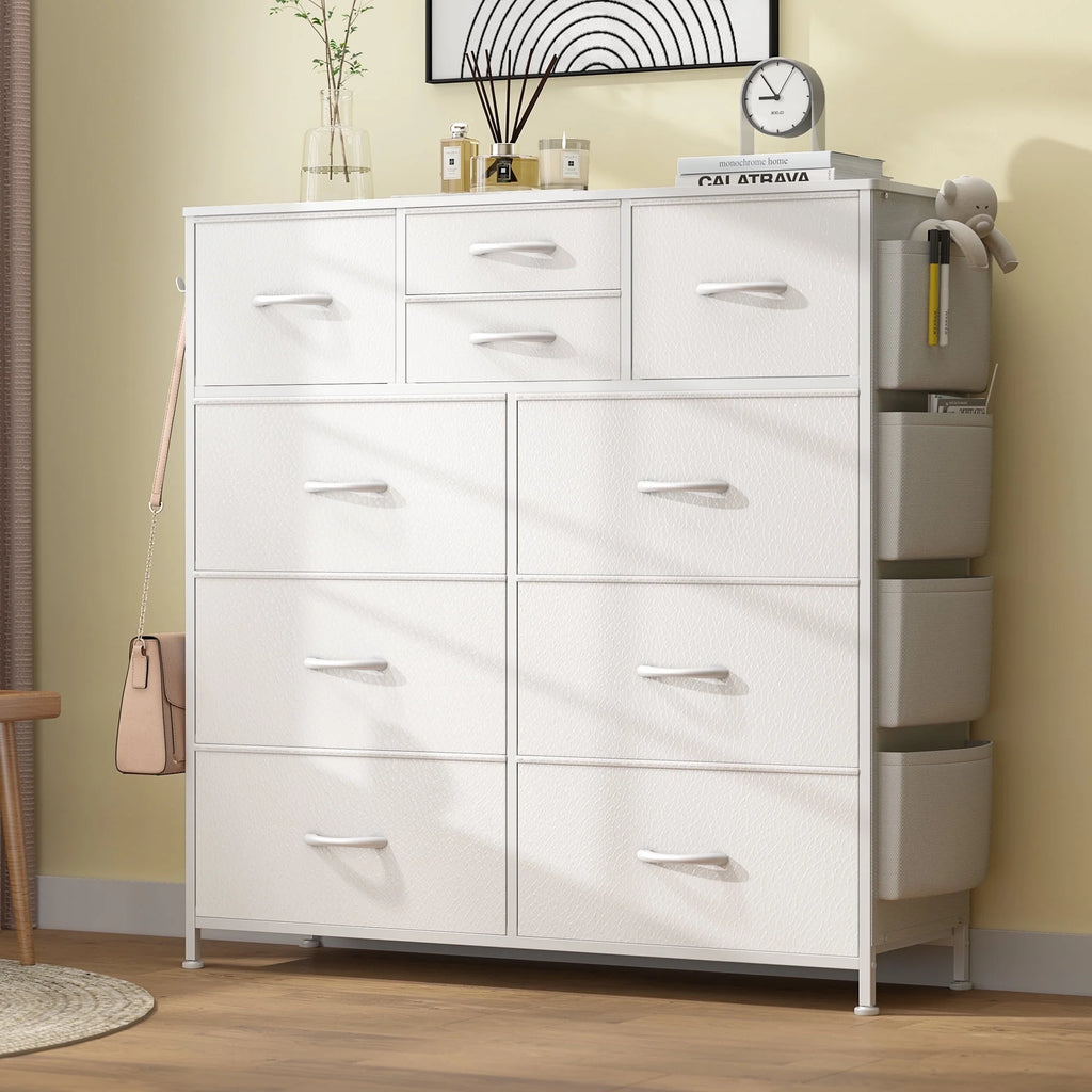 Brown 10 Drawer Fabric Dresser B287