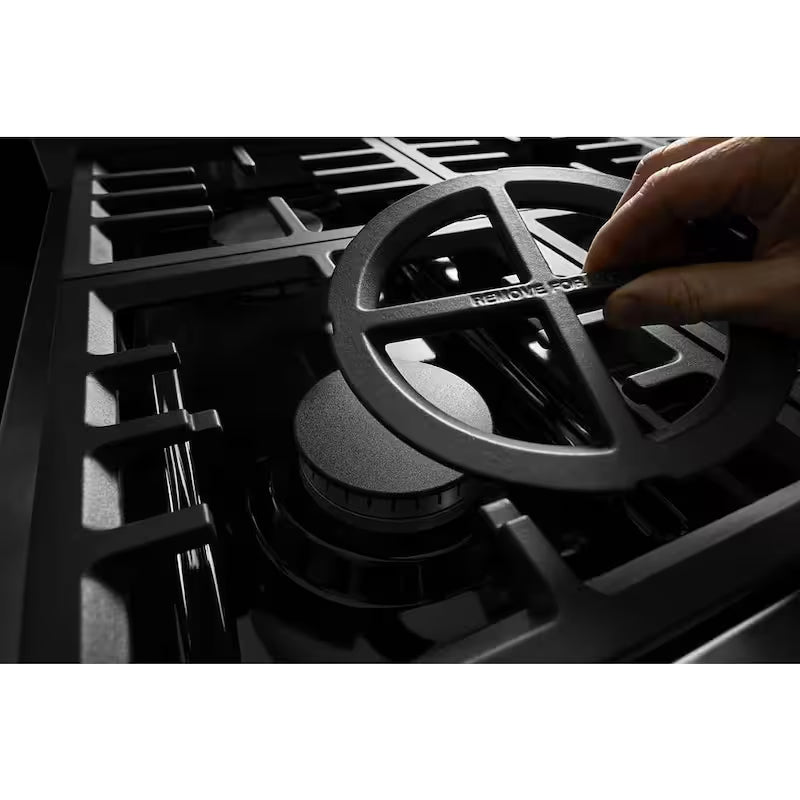 6.3 cu. ft. Smart Double Oven Gas Range with Griddle in Misty Blue B475