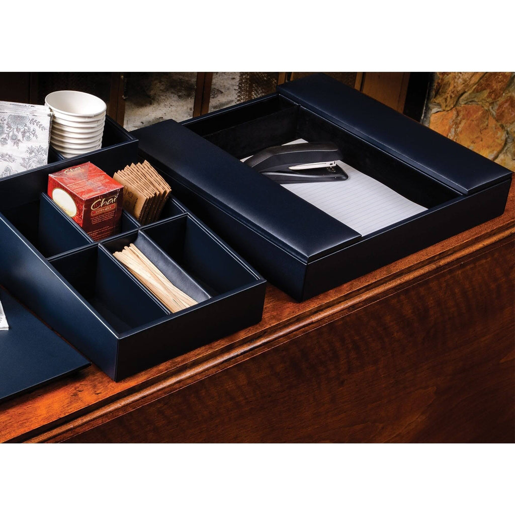 Navy Blue Leatherette Conference Room Organizer B632521