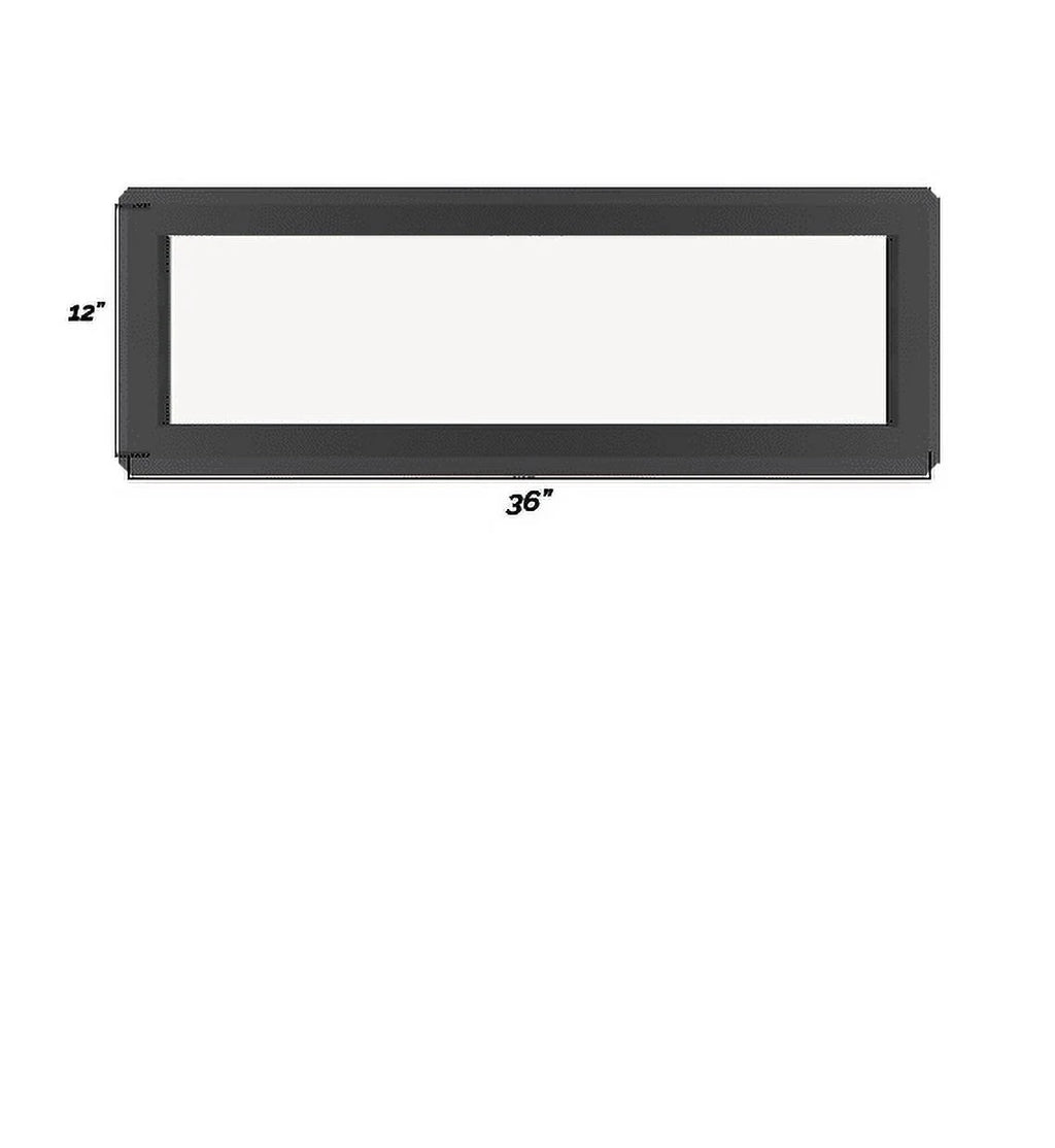 Black Vinyl Transom Window 36" x 12" Low-E Tempered Glass Argon Gas Window U5648