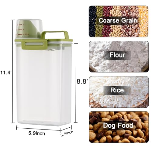 2Pack BPA Free Plastic Airtight Rice Storage Bin Cereal Containers Dispenser G9363