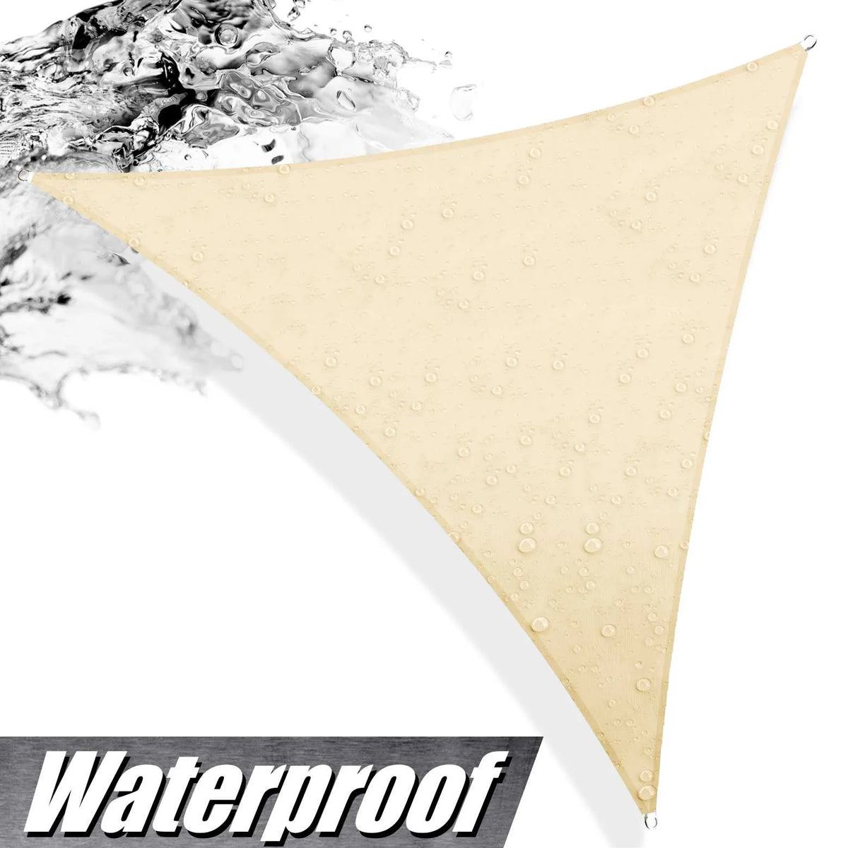 Beige Triangle Waterproof Sun Shade Sail Canopy V914219