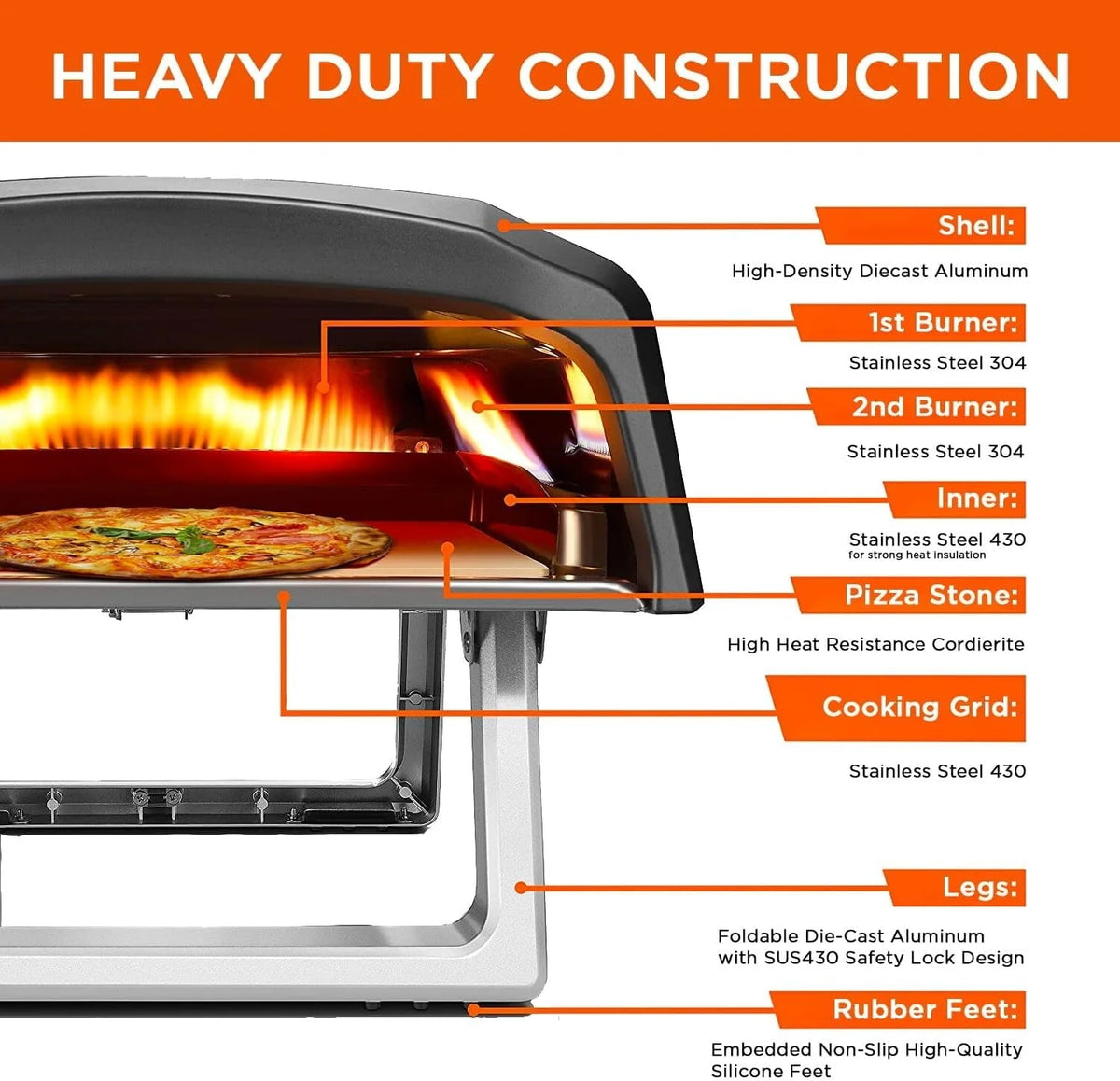 Propane Gas Portable Pizza Oven X688