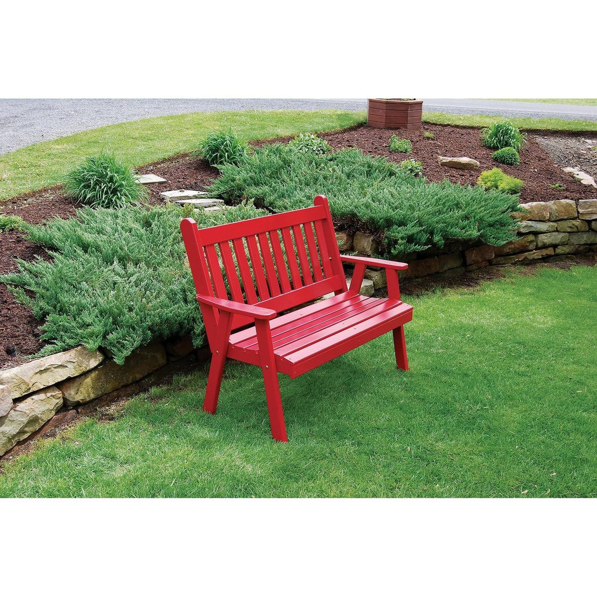 Caribbean Blue Traditional English Garden Bench Y3555