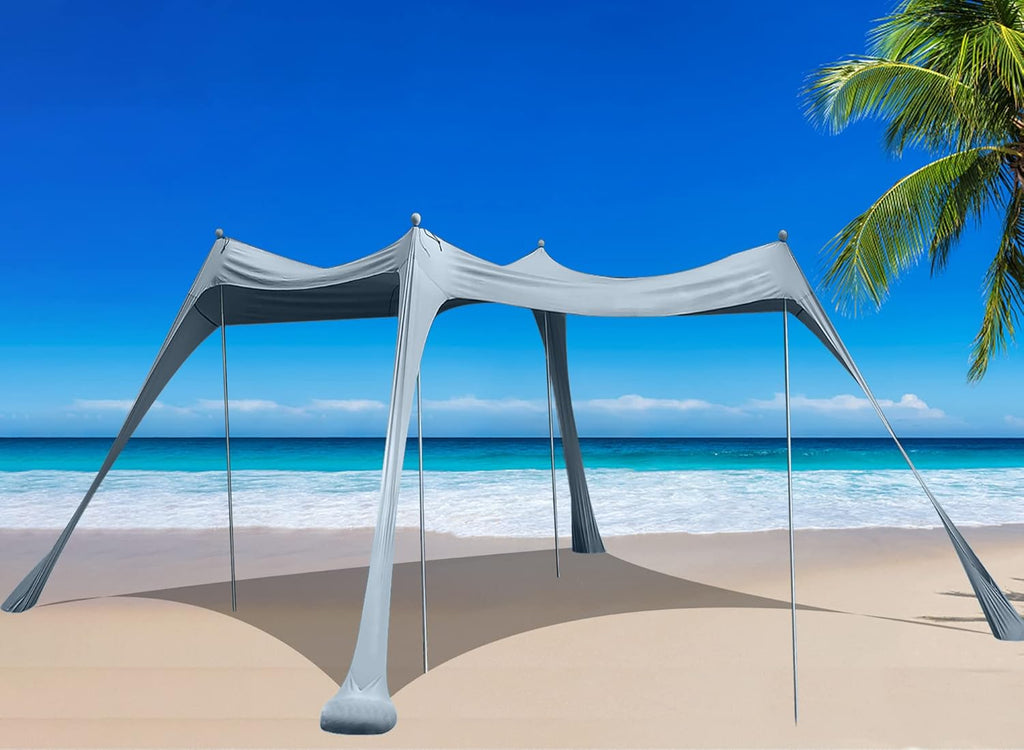 Family Beach Tent Sunshade Pop Up Sun Shelter 4 Pole with Carry Bag R9798