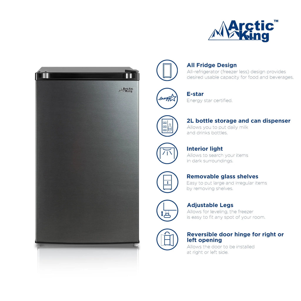4.4 Cu ft Black Stainless Steel Look Mini Fridge R2183