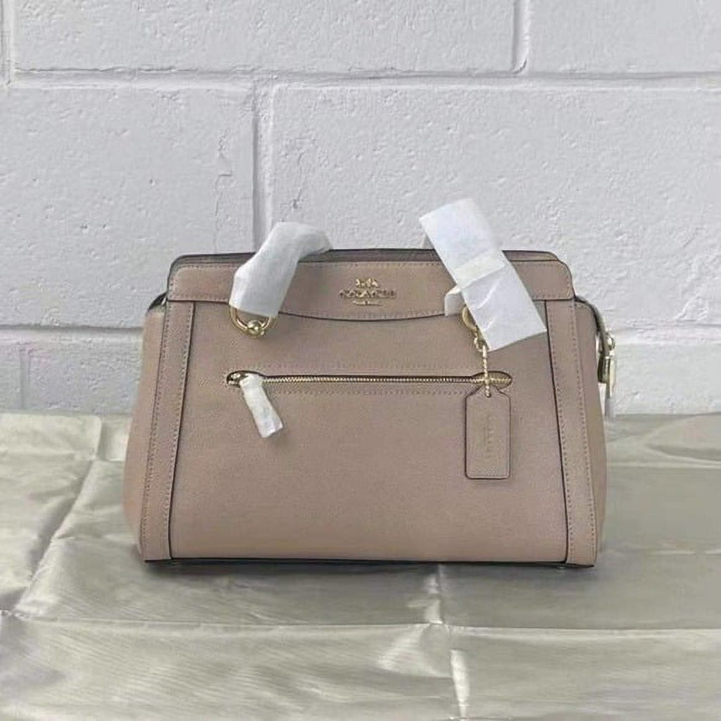 Taupe Leather Satchel Bag T2057