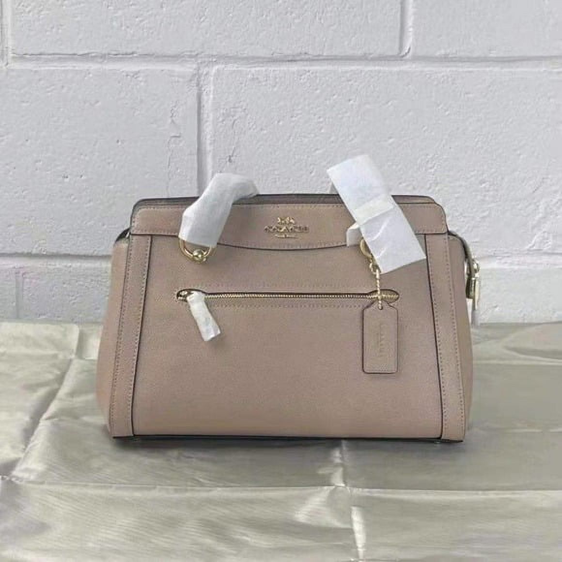 Taupe Leather Satchel Bag T2057