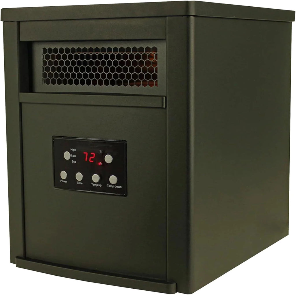 1500W Portable Electric Infrared Quartz Space Heater with Remote Control Black 2 Pack F458248