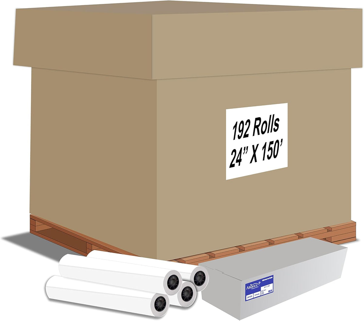 24" x 300' CAD Bond Paper Rolls (20lb, 2 Rolls, 2" Core) L72910