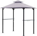 8 x 5 Ft Grill Gazebo with Steel Shelves and LED Lights X450503