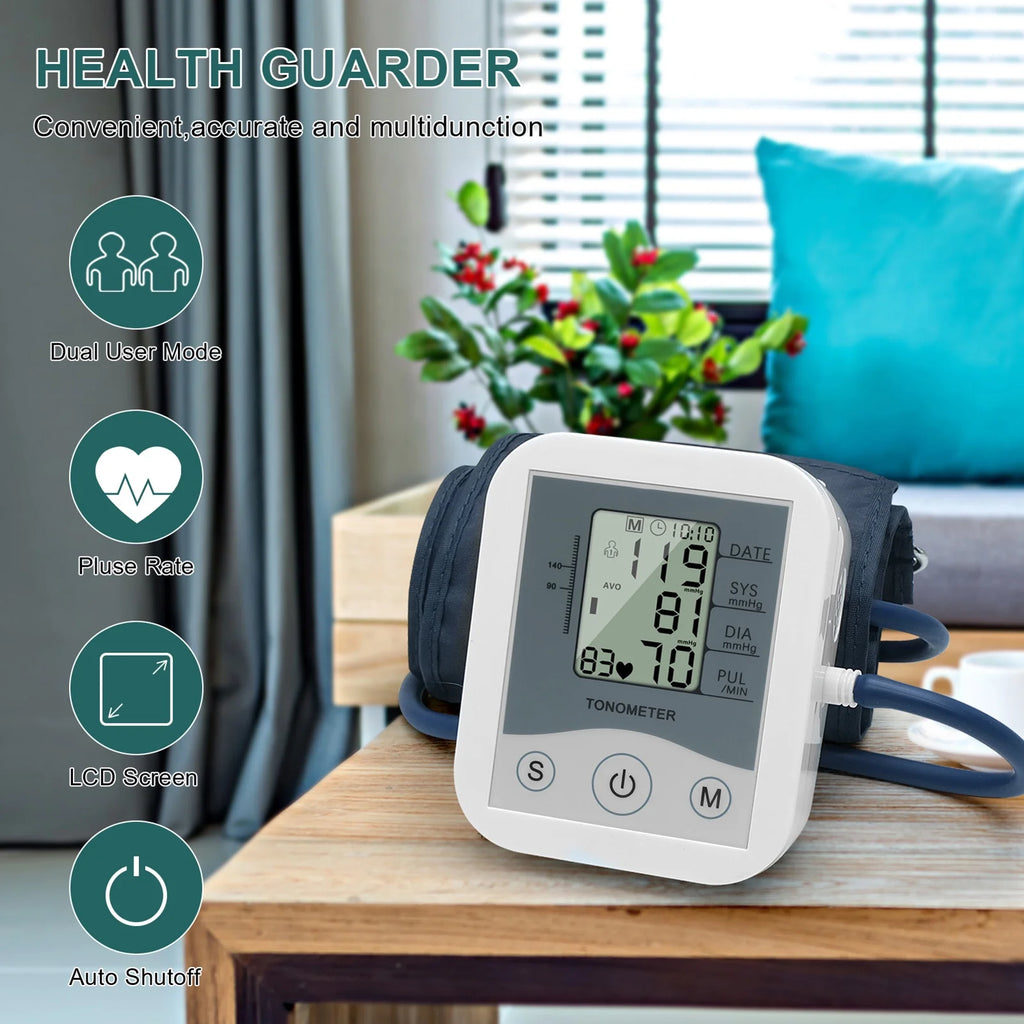 Arm Sphygmomanometer LCD Digital Display Pulse Scanning Oscillometry L73466