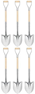 Polished Chrome Ceremonial Shovel with Steel/Wood D-Handle, 44.5-Inch, 6-Pack M57834