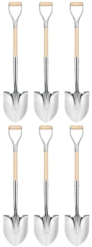 Polished Chrome Ceremonial Shovel with Steel/Wood D-Handle, 44.5-Inch, 6-Pack M57834