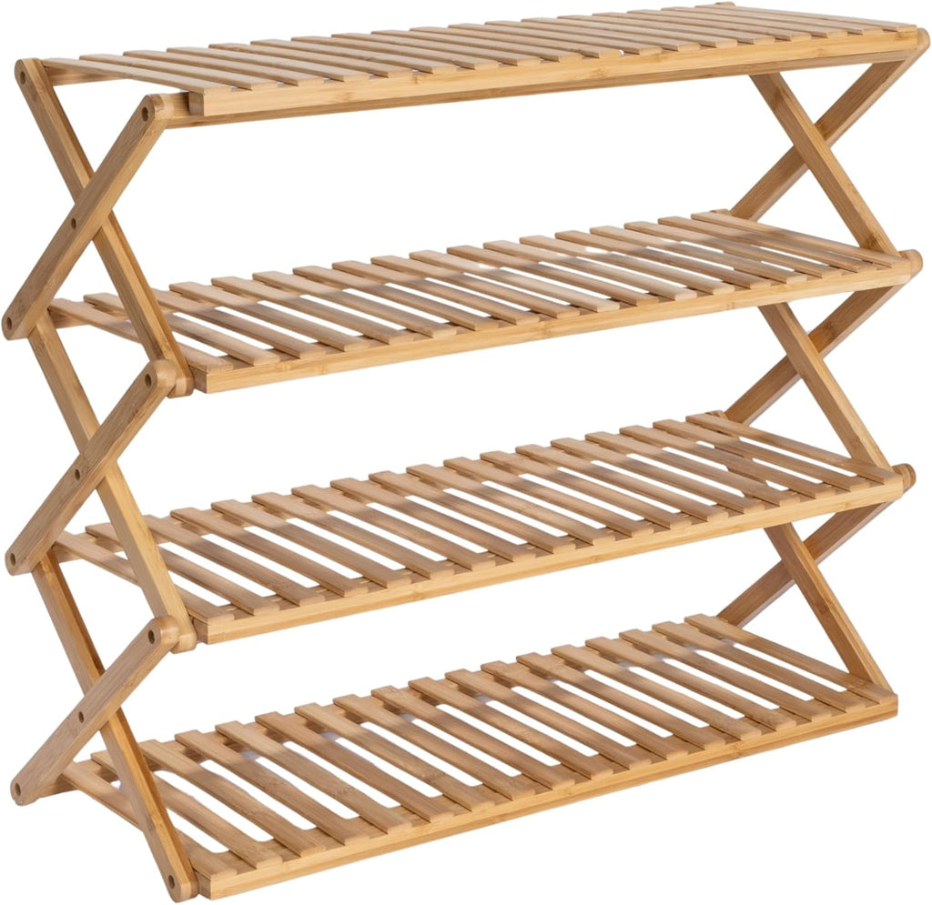 4-Tier Bamboo Folding Shoe Rack X939038