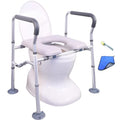 Raised Toilet Seat with Handles up to 450lbs, Wide Padded Elevated Toilet Seat Y150