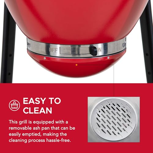 Navy Charcoal Kamado Grill with Pizza Stone and Wheels X443